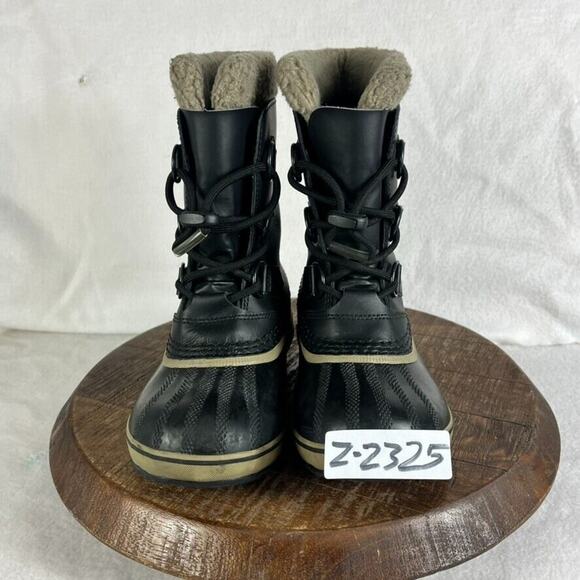 Sorel Boots Kid's Youth Size 2 Yoot Pac Snow Waterproof Winter Black/Green - Picture 11 of 11